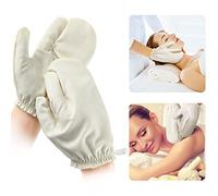 Leelosp 2 Pieces Raw Silk Garshana Gloves Ayurvedic Massaging Mitts Raw Silk Gloves Dry Massage Brush Gloves Exfoliating Gloves Bath Scrubbing Massage Shower Gloves for Women