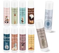 Leelosp 50 Sets Mental Health Awareness Gifts Lip Balm Bulk Inspirational Lip Balm with Positive Daily Affirmation Cards Self Care Gifts for Women Men Stress Relief Family Reunion Favor
