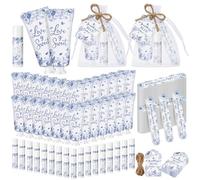 Leelosp 50 Sets Something Blue Before I Do Bridal Shower Hand Cream Lip Balm Nail File Gift Bulk Blue Floral Wedding Favors Travel Size Thank You Gifts Set Bridal Shower Favors for Guests