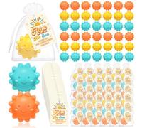 Leelosp 60 Pieces Solar Soaps for Baby Shower, Baby Shower Gifts, Handmade Mini Soaps with Thank You Card and Organza Bag for Sun Party Decoration