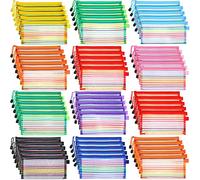 Leelosp 80 Pcs Mesh Zipper Pouch Operation Christmas Items Bulk Multi-color Pencil Storage Pouch Multipurpose Mesh Cosmetics Bags Toiletry Bags for Office Travel(Elegant Color)
