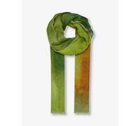 Leem Womens Green Comb Blurred-print Frayed-hem Woven Scarf 1 Size