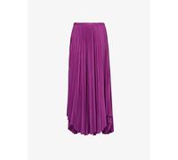 Leem Womens Magenta Asymmetric-hem Pleated Woven Midi Skirt 8
