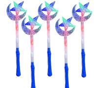 LEEMASING 5 Pcs LED Light Up Wands Magic Wand For Wedding Dance Floor Props,Reception,Concert,Camping (Star Moon)
