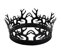 LEEMASING Crown Antlers Medieval King Fancy Dress Halloween Costume Accessory for Birthday Pageant Party Photography (Black)