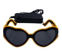 LEEMASING Heart-shaped EL Luminous Glasses LED Luminous Glasses For Birthday Wedding New Year Cosplay Christmas (Yellow)