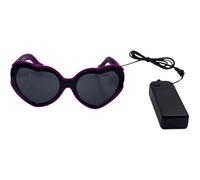 LEEMASING Heart-shaped EL Luminous Glasses LED Luminous Glasses For Birthday Wedding New Year Cosplay Christmas (Purple)