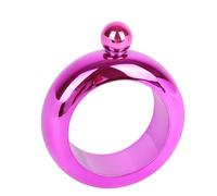 LEEMASING Hip Flask Bangle, 3.5oz Stainless Steel Alcohol Whisky Liquor Jewelry (Rose Red)