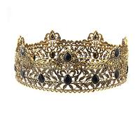 LEEMASING Men's Crowns Metal Adult Men Birthday Prom Homecoming Party King Crown For Cosplay Wedding, M, Metal, Stone