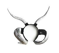 LEEMASING Sheep Horn Decor Antelope Headpiece Devil Headdress Halloween Easter For Christmas Costume Photo Props (Silver)