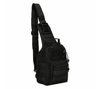 LEEMASING Tactical Chest Bag Backpack Men's Molle Crossbody Sling Messenger Shoulder Pack for Outdoor Sports, Hiking, Camping, Black, portable
