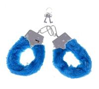 LEEMASING Wrist Plush Fluffy Handcuffs Bracelet Leg Cuffs Anklet Bangle Adjustable For Women Girls Birthday Valentine's Day Dark Blue, M, no gemstone