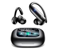 LEEMC Wireless Earbuds, Bluetooth Headphones 6.0, Ear Buds with Touch Screen, ANC ENC Noise Cancelling, 40H Bass Stereo Sound Over-Ear Earphones for iOS, Android, Sports, Workout, Obsidian