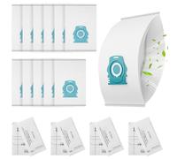 Leemone 12 Pack HyClean Air TU/CO Vacuum Cleaner Bags Replacement for Miele Guard L1 S1 M1 Series Vacuum Cleaners, 12 Vacuum Bags, 4 AirClean Exhaust Filters, 4 Motor Protection Filters