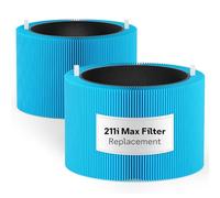 Leemone 2 Pack Blue Pure 211i Max AllergenBlock Filter Replacement Compatible with Blue Pure 211i Max Air Purifier, H13 True HEPA & Activated Carbon Filter, Compare to Part #F2MAX