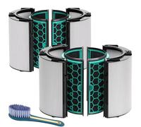 Leemone - 2 Pack TP04 HP04 DP04 Filter Compatible with TP04 HP04 DP04 DP04 TP05 DP05 Air Purifier, 360° Combined Glass HEPA Filter and Activated Carbon Filter, Black