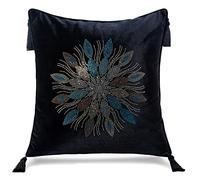 LEEMQCYA Cushion Covers 1 Pack 45 X 45cm Square Throw Pillow Covers Velvet Black Pillowcases Decorative for Sofa, Couch, Bed, Bench, Hotel, Bedroom