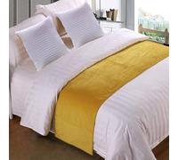LEEMQCYA Velvet Bed Runners Bedspread Cover Solid Soft No Fading Bed Scarf Protection for Bedroom Wedding Room Home Hotel Bedding Decorations,Yellow-45x180cm for 1.2m bed