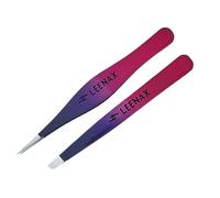Leenax Precision Pro Tweezers - Dual-Tip Stainless Steel Tweezers for Eyebrows, Facial Hair, Splinters & Ingrown Hairs - Slant + Fine Point for Women & Men (Multi)