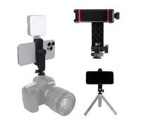 Leenconghui Phone Tripod Mount Adapter, with Cold Shoe&1/4" Hole for Tripod/Selfie Stick/Camera Stand, 360° Rotates Adjustable Phone Clip Clamp Holder for iPhone/Samsung/All