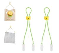 Leeneen 2Pcs Bib Holder Dental Napkin Clip,Portable Silicone Dentist Clips Napkin Chains Bib Handy for Holding a Bib for Children Adult Elderly Senior Individuals (Green)