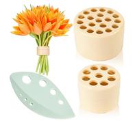 Leeneen 2PCS Spiral Ikebana Stem Holder,Hanataba Flower Arranger Twist,DIY Bouquet Twister for Flowers Stems of Various Sizes wiht Herb Stripper(Small&Large) (yellow)