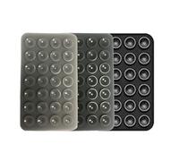 Leeneen 3 PCS 28 Cups Phone Suction Pad,Sticky Phone Case for Wall,Suction Cup Holder For Car Mobile Power Supplies (black grey)