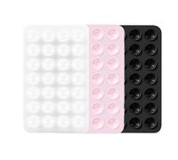 Leeneen 3 PCS 28 Cups Phone Suction Pad,Sticky Phone Case for Wall,Suction Cup Holder For Car Mobile Power Supplies (black white pink)