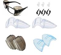 Leeneen 4 Pairs Safety Glasses Side Shields,Clear Side Shield Universal Width 6.69 in Fits Small to Large Eyeglasses Universal