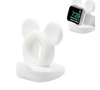 Leeneen For Apple Watch Charger Stand,Silicone Charger Stand Compatible with Apple Watch Series Ultra2/Ultra/10/9/8/SE2/7/6/SE/5/4/3/2/1Cute iWatch Charging Dock,Supports Nightstand (white)