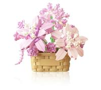 Leeneen Mini Botanical Garden Building Bricks Set- STEM Educational Toys with Succulent Planter Kit, Flower Pots & Indoor Gardening Models,Creative Gift for Kids Age 6-12+ Adult (Violet 201pcs)