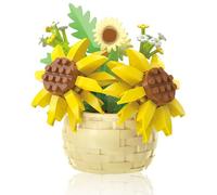 Leeneen Mini Botanical Garden Building Bricks Set- STEM Educational Toys with Succulent Planter Kit, Flower Pots & Indoor Gardening Models,Creative Gift for Kids Age 6-12+ Adult (Sunflower 162pcs)