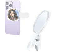 Leeneen Selfie Mirror Compact Phone Rear Camera Mirror Universal Phone Clip for iPhone 15/14/13/12 Android Samsung Smartphone Selfie Vlog Accessories (white)