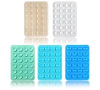 Leeneen Silicone Phone Suction Pad,5PCS Silicone Suction Phone Case Mount,Hands-Free Accessories Holder for Shower Mirror and Car Selfie Sticky Grip for phone (blue green)