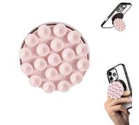 Leeneen Strong Magnetic Suction Cup Phone Grip Stand,Compatible Mag-Saf Phone Ring Holder with Kickstand,Secure Grip for Hands-Free Viewing,for iPhone and Android Phones (pink)