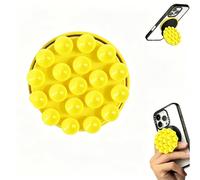 Leeneen Strong Magnetic Suction Cup Phone Grip Stand,Compatible Mag-Saf Phone Ring Holder with Kickstand,Secure Grip for Hands-Free Viewing,for iPhone and Android Phones (yellow)