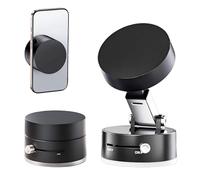 Leeneen Strong Magnetic Vacuum Suction Phone Holder,for Car/Home/Smooth Surface/Mirror/Glass 360°Foldable and Retractable Magnetic Suction Cup Phone Stand for Car(Black)