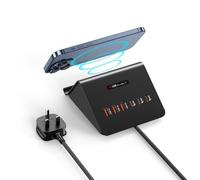 LEENFAER 100W USB C Charging Station with 15W Wireless Charger,Multiple 45W USB C Laptop Charger for MacBook Pro/Air, iPad Pro/Air, iPhone 16/15, Samsung Galaxy,etc