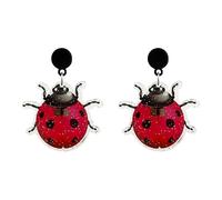 Leeniuniu Acrylic Ladybug Earrings for Women Cute Dangle Drop Earrings Lightweight Fun Insect Jewelry, L, Acrylic, No Gemstone