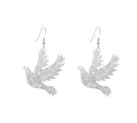 Leeniuniu Cartoon Unique Cute Pigeon Shaped Acrylic Earrings Fun Animal Bird Dangle Drop Kawaii Jewelry, L, Acrylic, No Gemstone