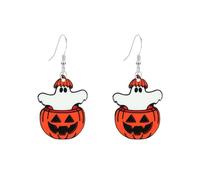 Leeniuniu Funny Ghost Pumpkin Earrings Acrylic Cute Spooky Dangle Earrings for Women Halloween Party Jewelry Accessories, L, Acrylic, No Gemstone