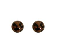 Leeniuniu Retro Leopard Print Round Bead Earrings Chunky Animal Pattern Stud Earrings for Women Bohemian Statement Jewelry, L, Metal, No Gemstone