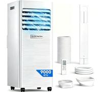 LEENON Air Conditioning Unit 9000 BTU Portable Air Conditioner, Powerful 4-in-1 AC Conditioners Dehumidifier Fan & Sleep Mode, Aircon Unit with 24H Timer, Remote Control, Exhaust Hose Install Kit