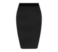 Leensy Women's Black Knee-Length Bodycon Pencil Skirt, Size UK 12, Regular Fit, Regular Height, Mid Rise, Slim, Medium Stretch, Lightweight Jersey, Machine Wash, Spring/Summer, Fall/Winter
