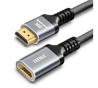 LEENUE 8K HDMI Extension Cable, HDMI Extender Male to Female, 48Gbps, 100cm | HDMI 2.1 Cable Adapter, Supports 8K@60Hz / 4K@120Hz, 3D, UHD, Compatible with Fire TV Stick, HDTV, Monitor, Projector, Laptop