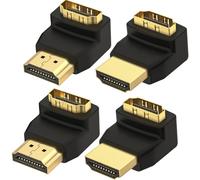 LEENUE Right Angle HDMI Adapter 4K, 90 and 270 Degree, 4 Pack | Male to Female, Support UHD ARC HDR 3D 1080p, Compatible with PC Laptop Projector Monitor TV Xbox