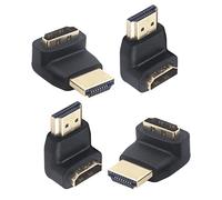 LEENUE Right Angle HDMI Adapter 4K, 90 and 270 Degree Male to Female HDMI Angled Connectors Extender Combo, Support UHD ARC HDR 3D 1080p, for PC, Laptop, Projector, Monitor, TV, Xbox, PS5, 4 Pack