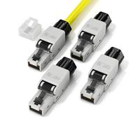 LEENUE Unshielded CAT6 RJ45 Connector Tool-Free, Gold pated Toolless Ethernet Plug for CAT6/5E/5 23-26 AWG Network Cable, Support PoE, 1000 Mbps, 250 MHz, 4 Pack