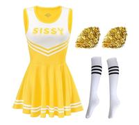 Leeonway Cheerleader Costume Women For Adults,Come With A Flower Pom-Pom,Socks,Teen Girls Cheerleading Costumes, Suitable For Team Practice Dance
