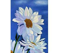 LeePakQ DIY Diamond Painting Daisy Full Drill Flower Paint with Diamonds Daisy Diamond Art Picture Embroidery Kits Arts for Wall Decor,12×16" White Daisy
